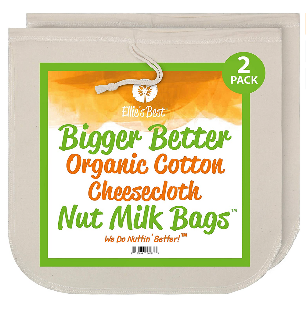 Organic Cotton Nut Milk Bags - 2 Pack