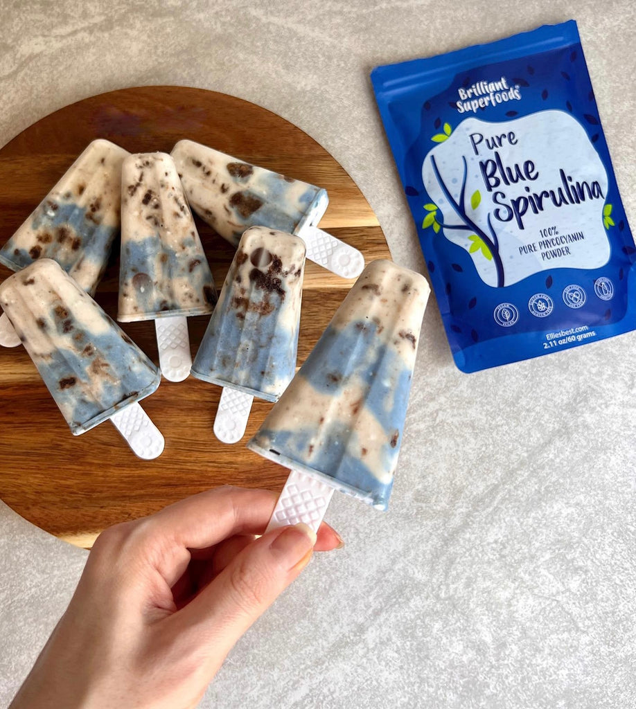 Blue Spirulina yogurt pops