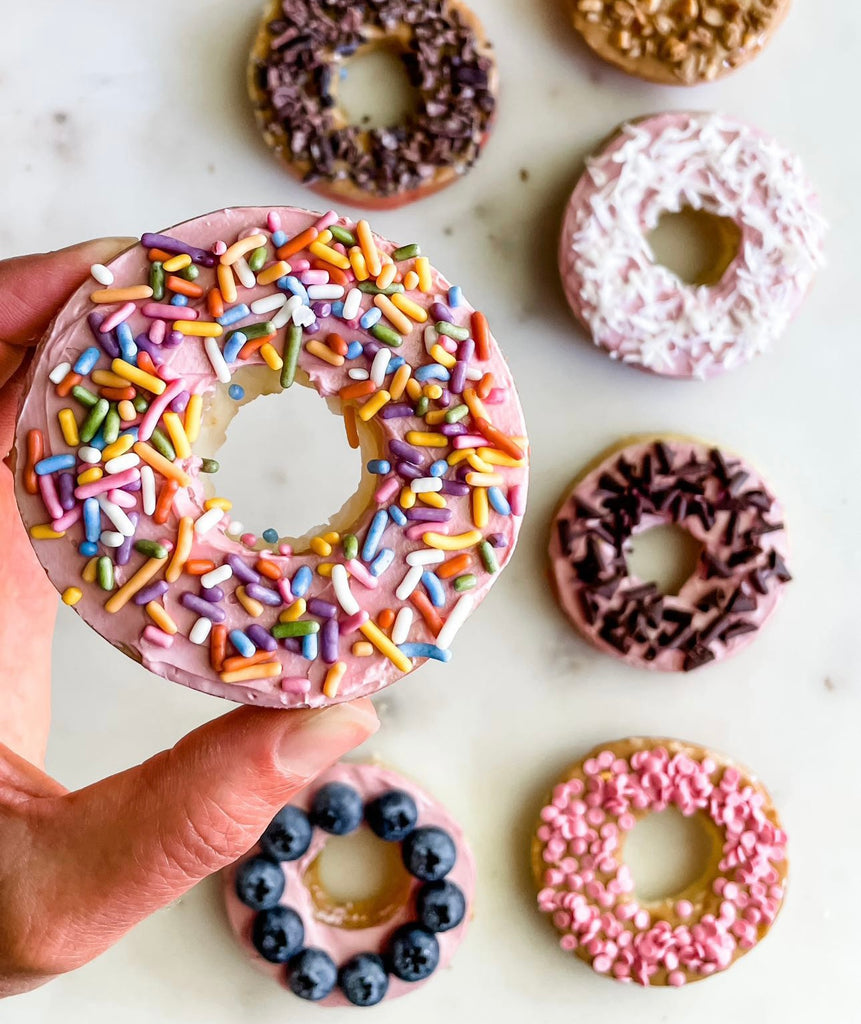 Frosted apple donuts