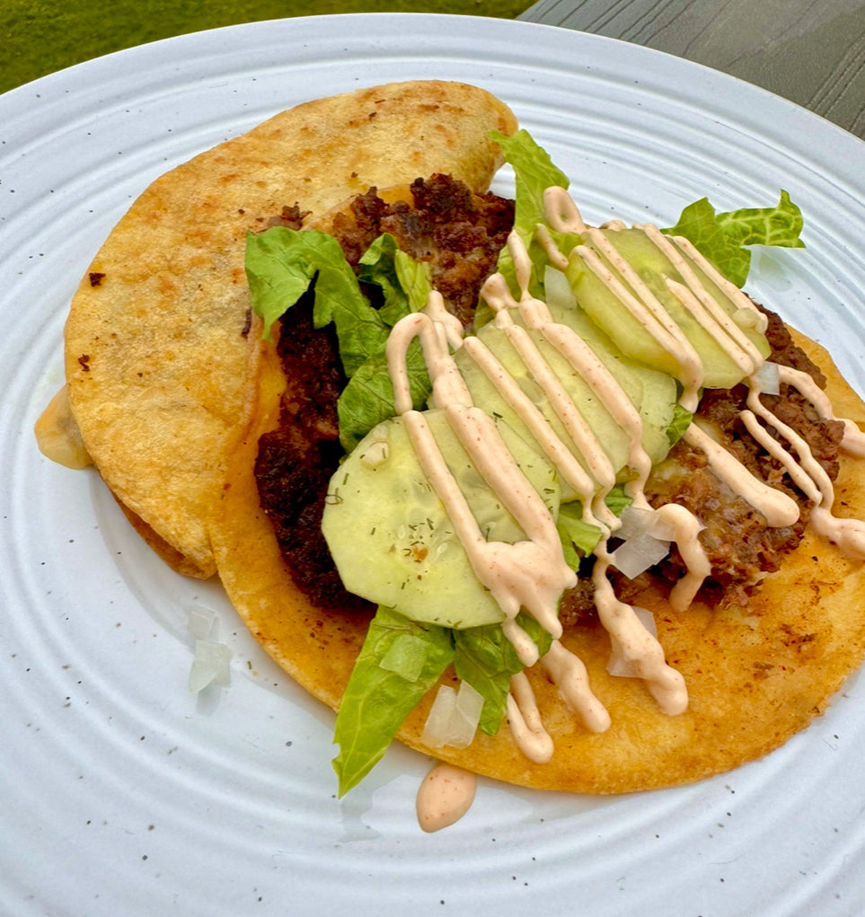 Plant Based Smash Burger Tacos