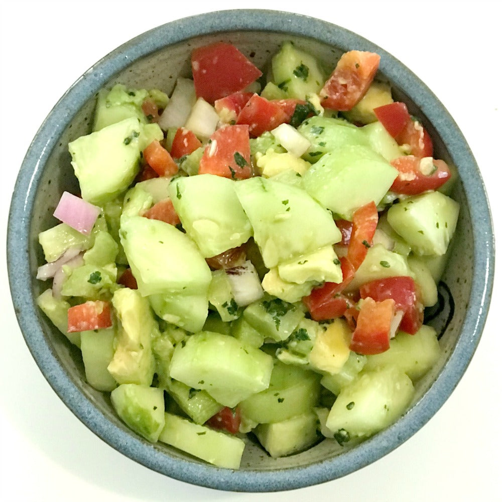 Fresh & Tangy Cucumber Avocado Salad